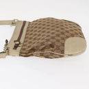 GUCCI GG Canvas Web Sherry Line Shoulder Bag Beige Gold 257065 Auth 160488-4