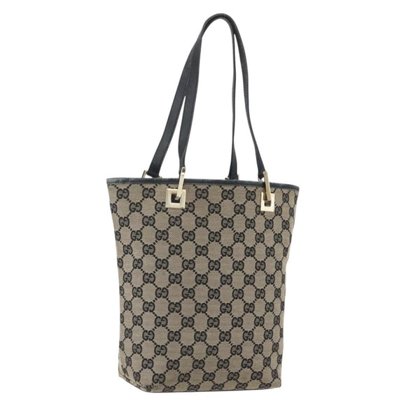 GUCCI GG Canvas Tote Bag Navy Gold 002 1099 Auth 160490
