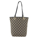 GUCCI GG Canvas Tote Bag Navy Gold 002 1099 Auth 160490-13