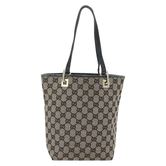 GUCCI GG Canvas Tote Bag Navy Gold 002 1099 Auth 160490