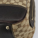 GUCCI GG Canvas Web Sherry Line Tote Bag Beige Gold 162881 Auth 160492-10