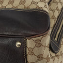 GUCCI GG Canvas Web Sherry Line Tote Bag Beige Gold 162881 Auth 160492-12