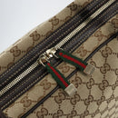 GUCCI GG Canvas Web Sherry Line Tote Bag Beige Gold 162881 Auth 160492-14