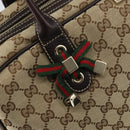 GUCCI GG Canvas Web Sherry Line Tote Bag Beige Gold 162881 Auth 160492-15