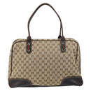 GUCCI GG Canvas Web Sherry Line Tote Bag Beige Gold 162881 Auth 160492-3