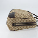 GUCCI GG Canvas Web Sherry Line Tote Bag Beige Gold 162881 Auth 160492-4