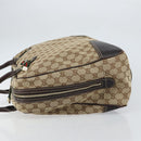 GUCCI GG Canvas Web Sherry Line Tote Bag Beige Gold 162881 Auth 160492-5
