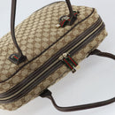 GUCCI GG Canvas Web Sherry Line Tote Bag Beige Gold 162881 Auth 160492-6