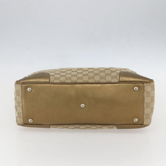 GUCCI GG Canvas Tote Bag Beige Gold 177052 Auth 160493