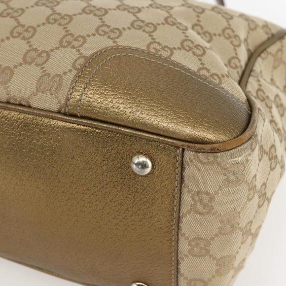 GUCCI GG Canvas Tote Bag Beige Gold 177052 Auth 160493