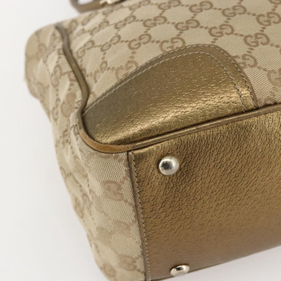 GUCCI GG Canvas Tote Bag Beige Gold 177052 Auth 160493