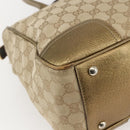 GUCCI GG Canvas Tote Bag Beige Gold 177052 Auth 160493-14