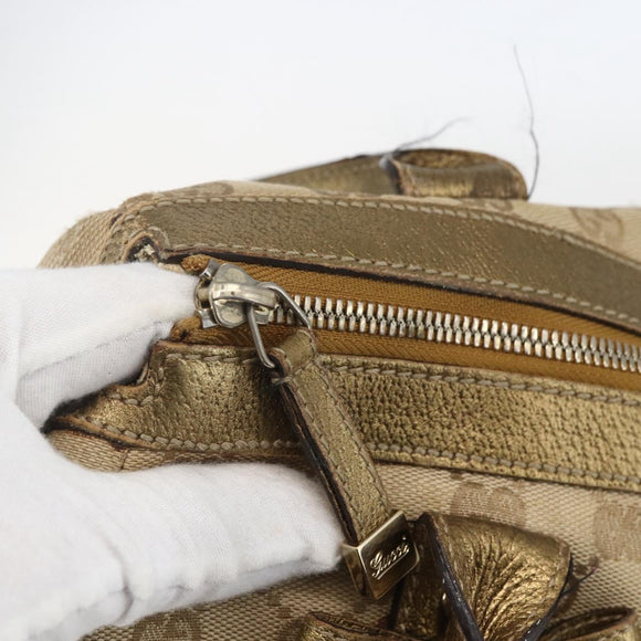 GUCCI GG Canvas Tote Bag Beige Gold 177052 Auth 160493