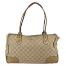 GUCCI GG Canvas Tote Bag Beige Gold 177052 Auth 160493-3