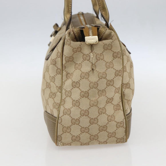 GUCCI GG Canvas Tote Bag Beige Gold 177052 Auth 160493