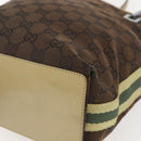 GUCCI GG Canvas Tote Bag Beige Silver 31244 Auth 160494-9