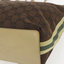 GUCCI GG Canvas Tote Bag Beige Silver 31244 Auth 160494-15