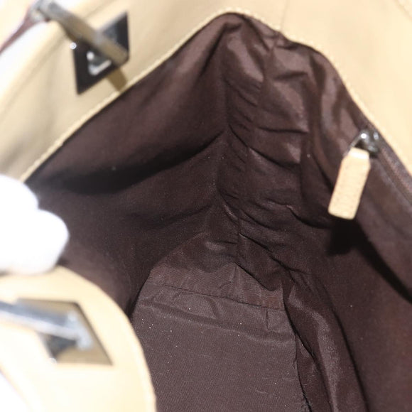 GUCCI GG Canvas Tote Bag Beige Silver 31244 Auth 160494