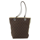 GUCCI GG Canvas Tote Bag Beige Silver 31244 Auth 160494-13