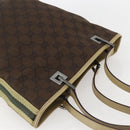 GUCCI GG Canvas Tote Bag Beige Silver 31244 Auth 160494-6