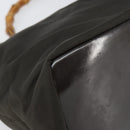 GUCCI Bamboo Shoulder Bag Nylon Khaki Silver 000 0531 Auth 160496-11