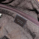 GUCCI Bamboo Shoulder Bag Nylon Khaki Silver 000 0531 Auth 160496-15