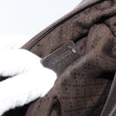 GUCCI Bamboo Shoulder Bag Nylon Khaki Silver 000 0531 Auth 160496-21