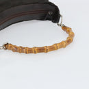 GUCCI Bamboo Shoulder Bag Nylon Khaki Silver 000 0531 Auth 160496-7