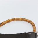 GUCCI Bamboo Shoulder Bag Nylon Khaki Silver 000 0531 Auth 160496-8