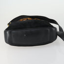 GUCCI Bamboe Handtas Suède Leer 2-weg Zwart Goud 0013754 Origineel 160497-5