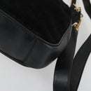 GUCCI Bamboe Handtas Suède Leer 2-weg Zwart Goud 0013754 Origineel 160497-16