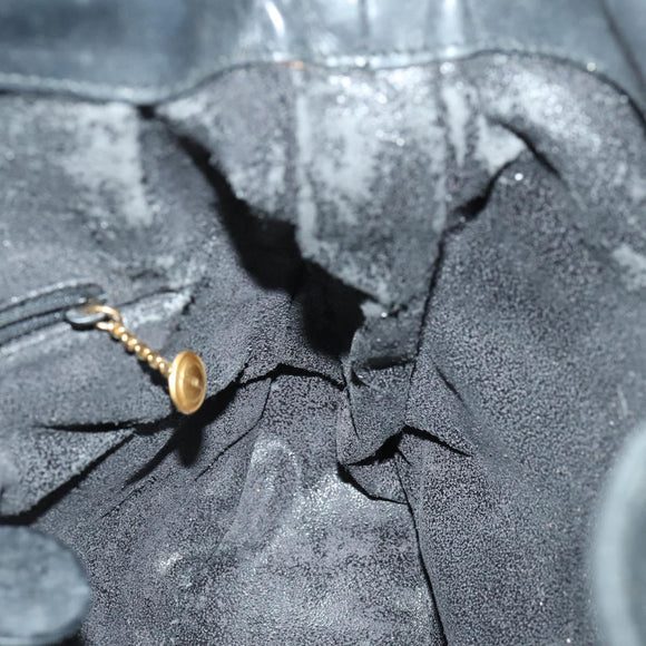 GUCCI Bamboe Handtas Suède Leer 2-weg Zwart Goud 0013754 Origineel 160497