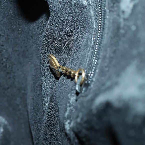 GUCCI Bamboe Handtas Suède Leer 2-weg Zwart Goud 0013754 Origineel 160497