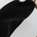 GUCCI Bamboe Handtas Suède Leer 2-weg Zwart Goud 0013754 Origineel 160497-6