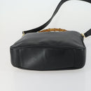 GUCCI Bamboo Hand Bag Leather 2way Black Gold 001 2123 1638 Auth 160499-5