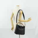 GUCCI Bamboo Hand Bag Leather 2way Black Gold 001 2123 1638 Auth 160499-24