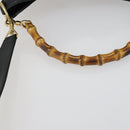 GUCCI Bamboo Hand Bag Leather 2way Black Gold 001 2123 1638 Auth 160499-8