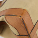 GUCCI Web Sherry Line Boston Bag Canvas Beige Gold Auth 160502-11