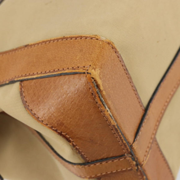 GUCCI Web Sherry Line Boston Bag Canvas Beige Gold Auth 160502