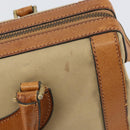 GUCCI Web Sherry Line Boston Bag Canvas Beige Gold Auth 160502-14