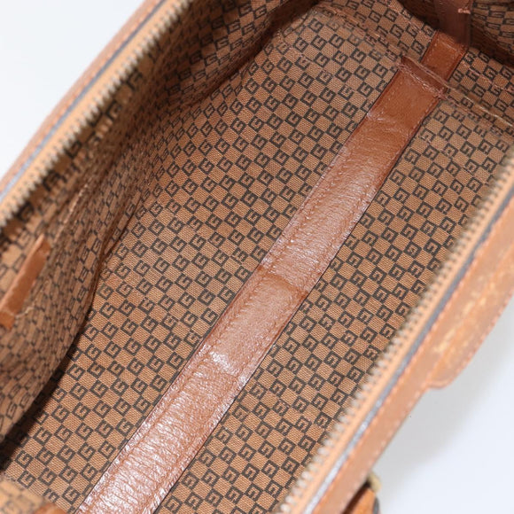 GUCCI Web Sherry Line Boston Bag Canvas Beige Gold Auth 160502