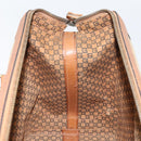 GUCCI Web Sherry Line Boston Bag Canvas Beige Gold Auth 160502-19