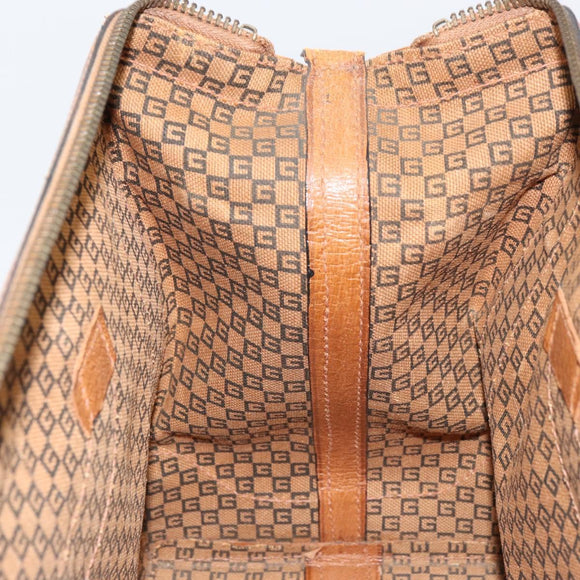 GUCCI Web Sherry Line Boston Bag Canvas Beige Gold Auth 160502