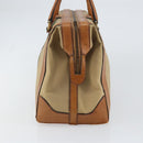 GUCCI Web Sherry Line Boston Bag Canvas Beige Gold Auth 160502-5
