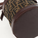 FENDI Zucca Canvas Hand Bag Black Brown Auth 160504A-15