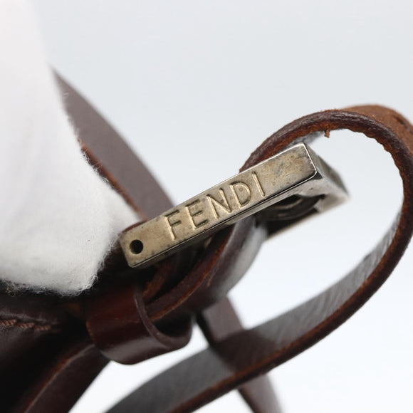 FENDI Zucca Canvas Hand Bag Black Brown Auth 160504A