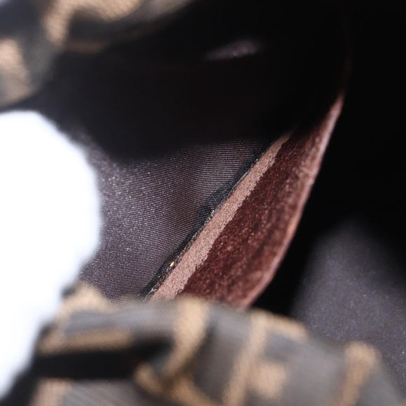 FENDI Zucca Canvas Hand Bag Black Brown Auth 160504A