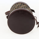 FENDI Zucca Canvas Hand Bag Black Brown Auth 160504A-5