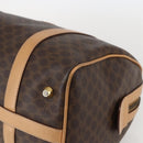 CELINE Macadam Canvas Boston Bag PVC Leather Brown Gold Auth 160506-10