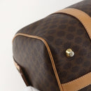 CELINE Macadam Canvas Boston Bag PVC Leather Brown Gold Auth 160506-13